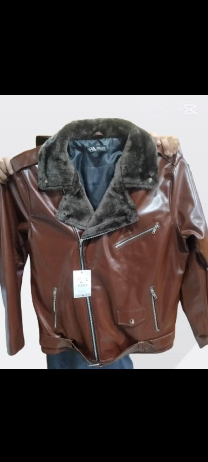 FAUX LEATHER FUR BIKER JACKET